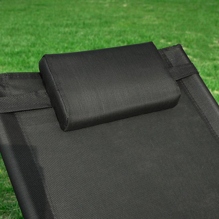 SoBuy Chaise de jardin - Lounger Noir - 63x66x172cm - OGS38-SCH
