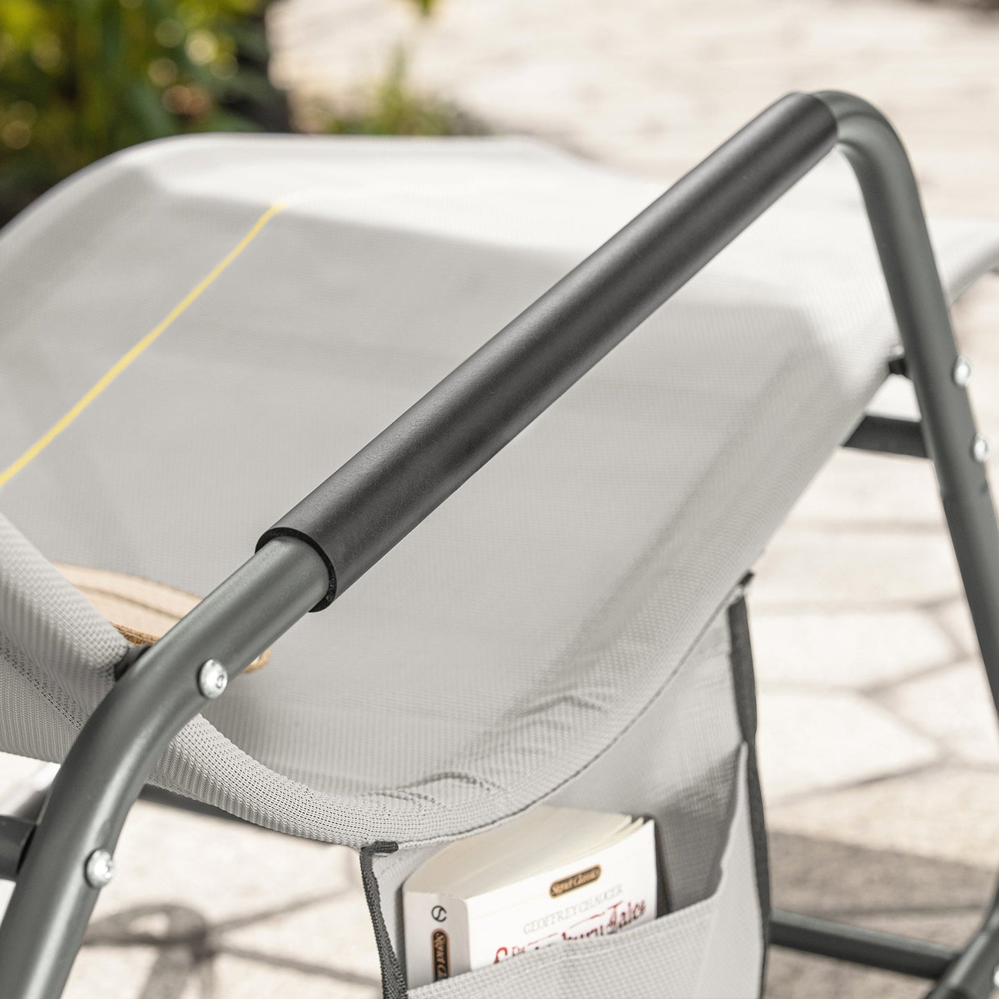 SoBuy Rocking Chair - avec Side Bag - max 120kg - 145x84x57cm
