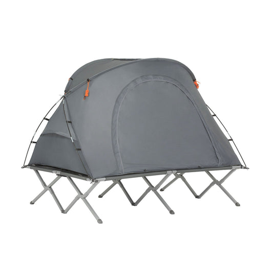 SoBuy Tente de camping - OGS60-L-HG - 2 personnes - pliable - lit inclus - 194 x 145 x 157 cm - gris