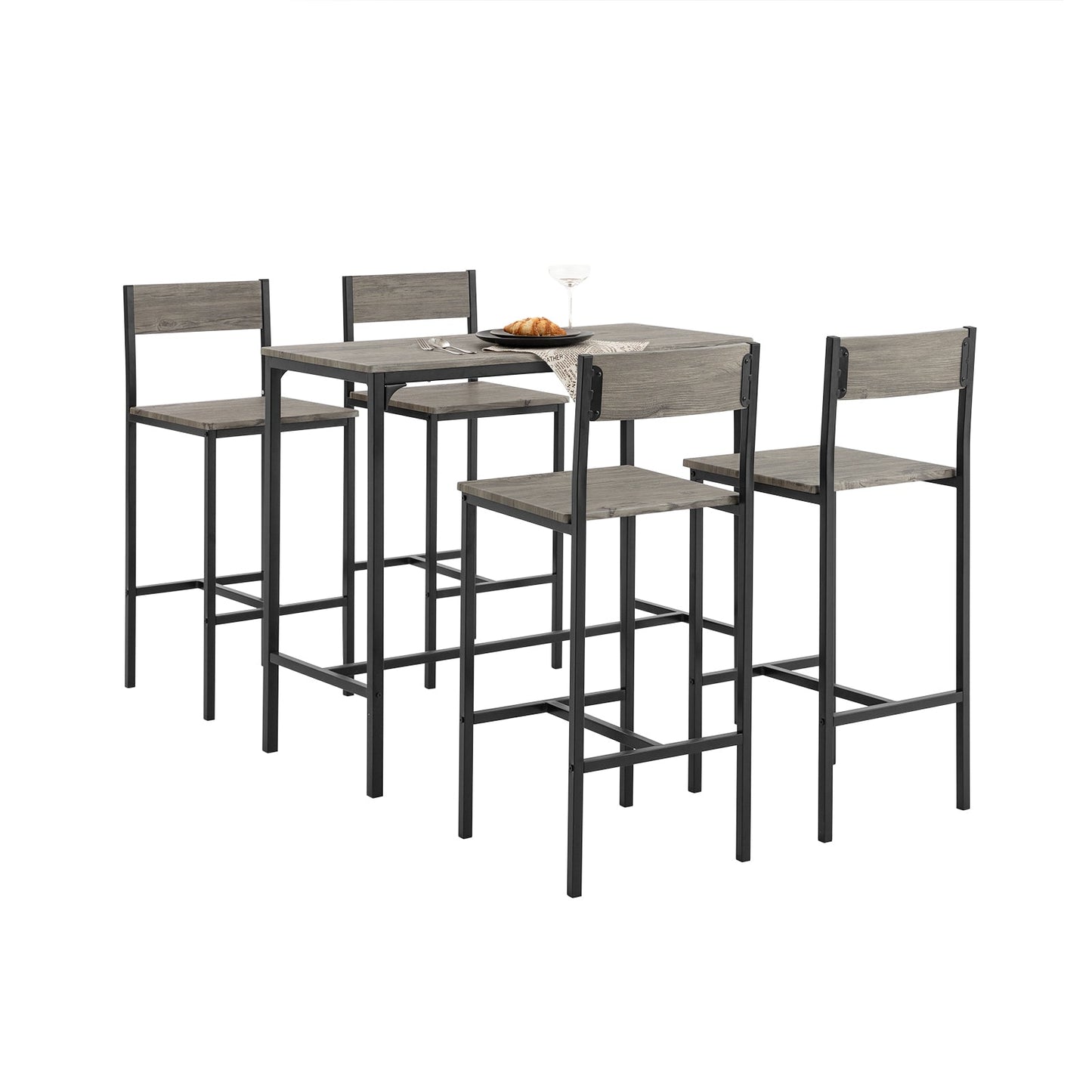 SoBuy Ensemble de table à manger OGT14-N - 1 table et 4 chaises - 100 x 45 x 87 cm - MDF
