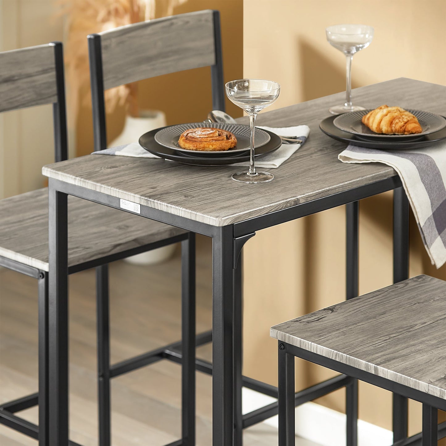SoBuy Ensemble de table à manger OGT14-N - 1 table et 4 chaises - 100 x 45 x 87 cm - MDF