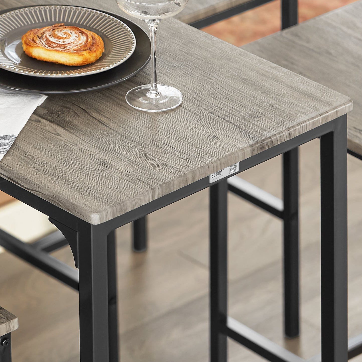 SoBuy Ensemble de table à manger OGT14-N - 1 table et 4 chaises - 100 x 45 x 87 cm - MDF