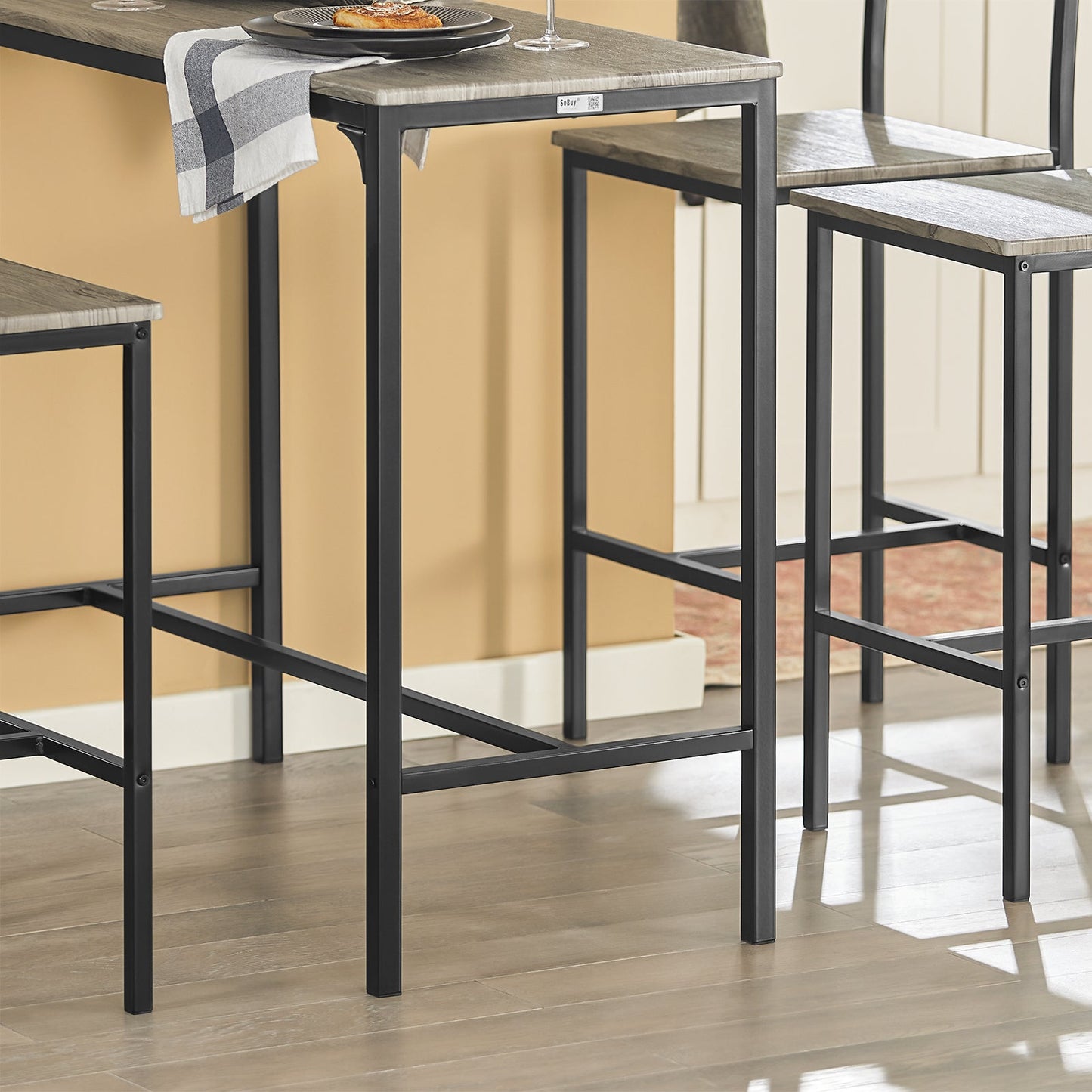 SoBuy Ensemble de table à manger OGT14-N - 1 table et 4 chaises - 100 x 45 x 87 cm - MDF