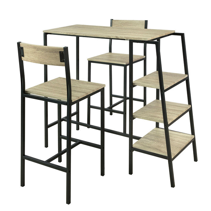 SoBuy Table de bar - OGT16-N - Ensemble 3 pièces - 110 x 100 x 45 cm