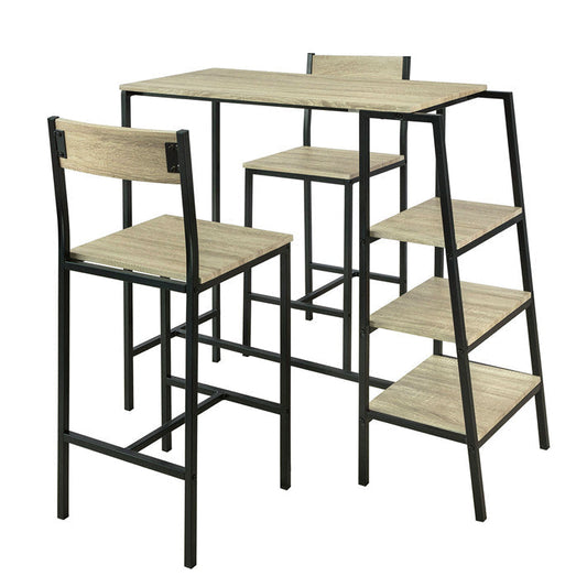 SoBuy Table de bar - OGT16-N - Ensemble 3 pièces - 110 x 100 x 45 cm