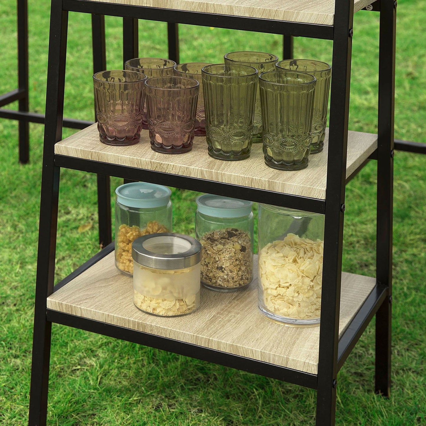 SoBuy Table de bar - OGT16-N - Ensemble 3 pièces - 110 x 100 x 45 cm