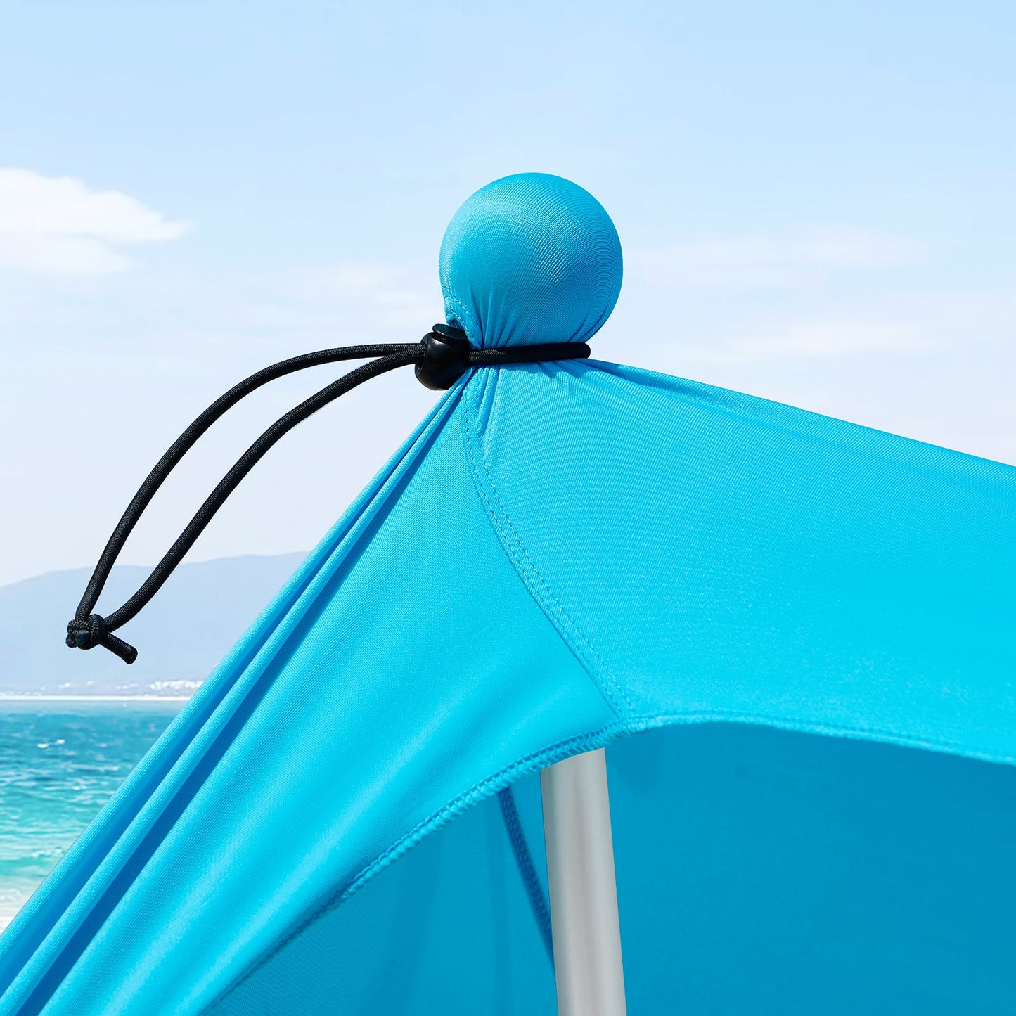 SoBuy Tente de plage 400x400x200 cm Turquoise - Lycra Polyester Anti-UV UPF 30 - Tente de plage portable avec sac de transport