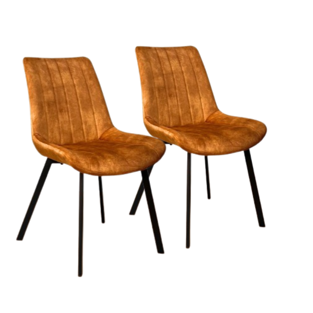 Furniture31 Riva Dining Chair - Gold - Set of 2 - 87 cm x 41 cm - 49 cm hauteur d'assise