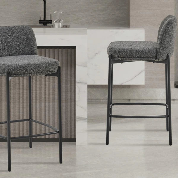 Rousseau Tabouret de bar Ella - H85 x L37 x P42 cm - Gris
