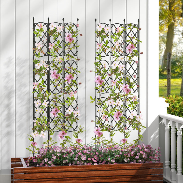 Lot de 3 supports de plantes noirs pour potager surélevé - 19 x 64 pouces (48 x 164 cm)