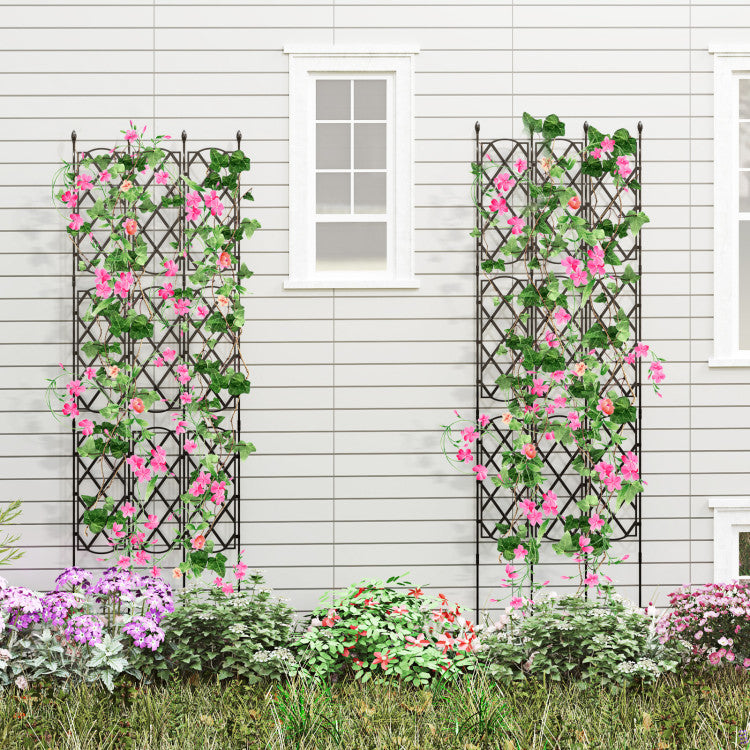 Lot de 3 supports de plantes noirs pour potager surélevé - 19 x 64 pouces (48 x 164 cm)