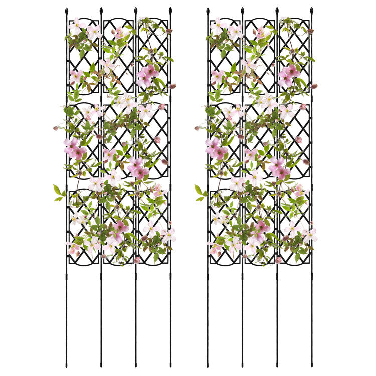Lot de 3 supports de plantes noirs pour potager surélevé - 19 x 64 pouces (48 x 164 cm)
