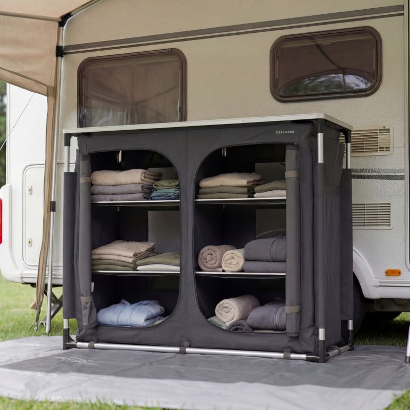 Armoire de camping Trvlmore - espace de rangement XXL - pliable - structure en aluminium - armoire d'extérieur