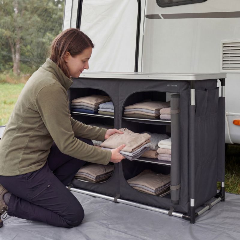 Armoire de camping Trvlmore - espace de rangement XXL - pliable - structure en aluminium - armoire d'extérieur