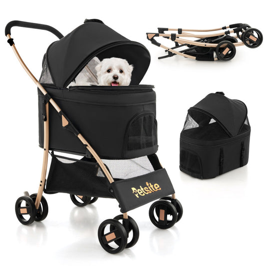 Poussette Coast 3-en-1 avec siège auto amovible - pliable - 88x48x98 cm - gris/noir