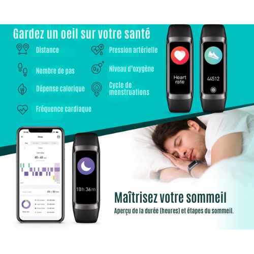 FITAGE - Montre connectée / tracking - Noir