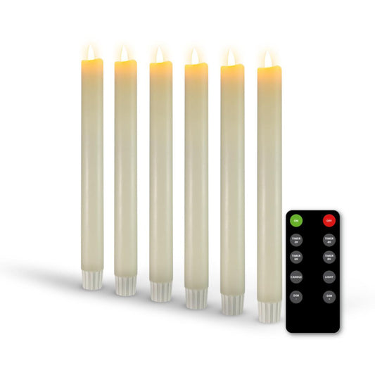 Flinq - Set de bougies couronne LED - 6 pièces - Anthracite - Avec télécommande - Dimmable