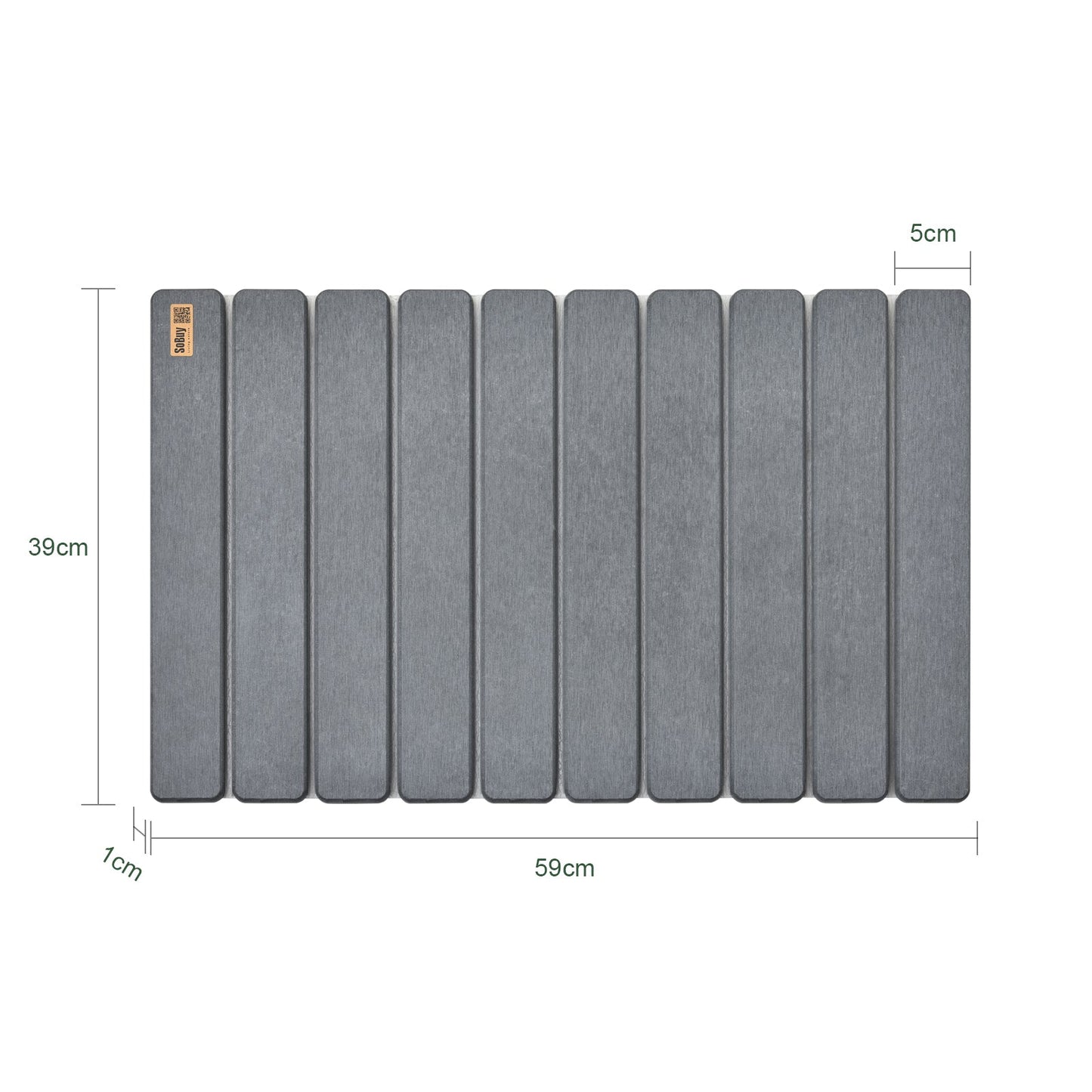 SoBuy SDA10-HG Tapis de bain antidérapant en terre de diatomée - Gris - 59 x 39 x 1 cm