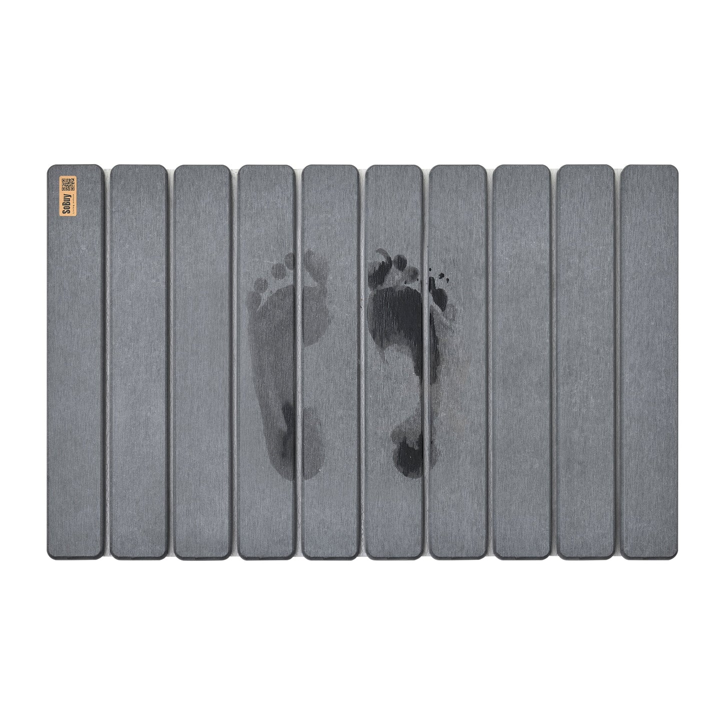 SoBuy SDA10-HG Tapis de bain antidérapant en terre de diatomée - Gris - 59 x 39 x 1 cm