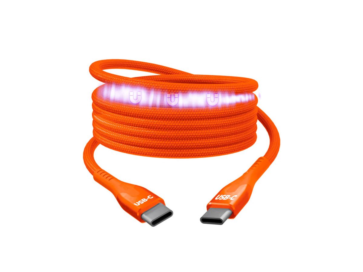 STATIK MagStack Pro 2.0 Câble magnétique USB-C - 1 m - 100W - Orange