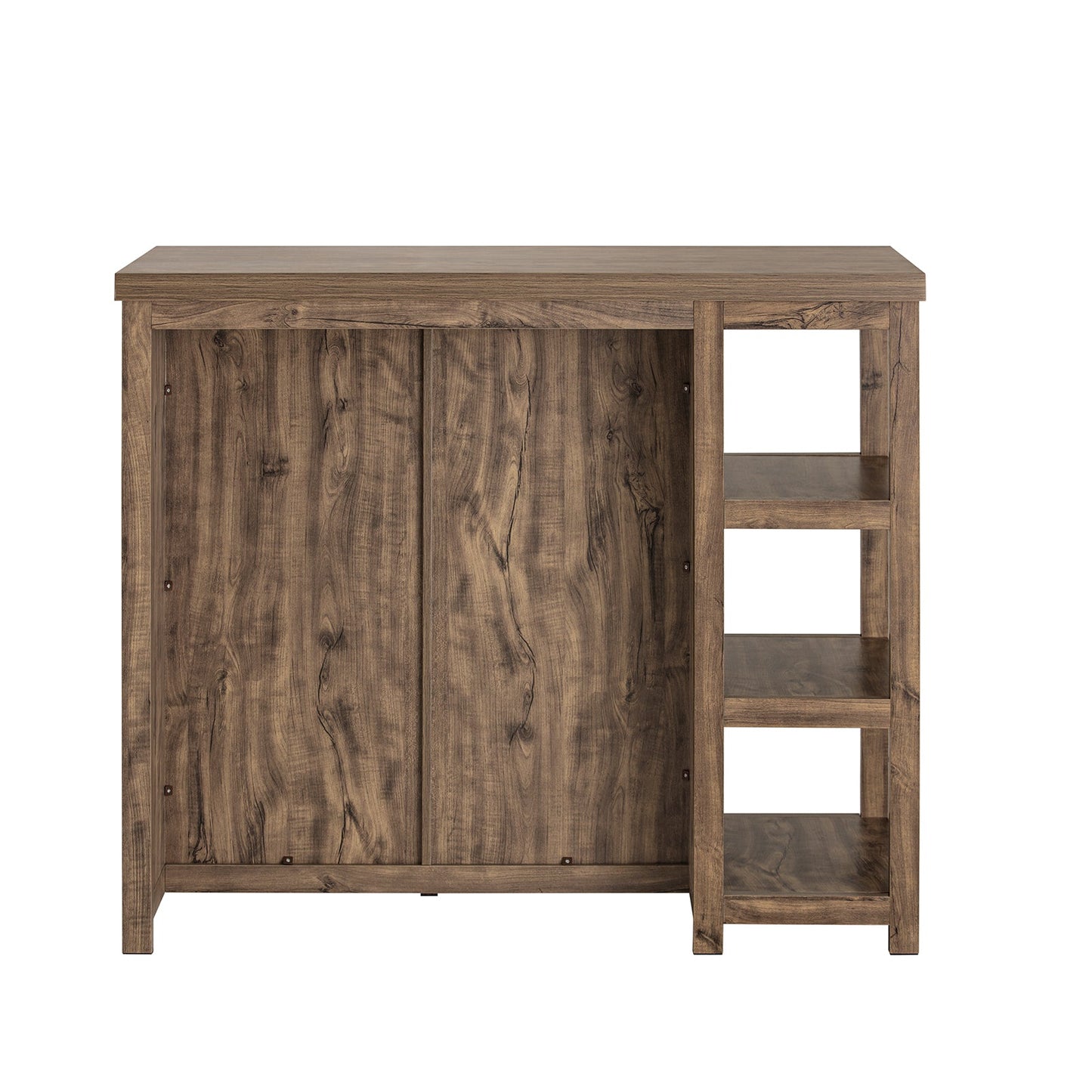 SoBuy Ilot de cuisine avec casier à vin - 110 x 55 x 95 cm - Marron