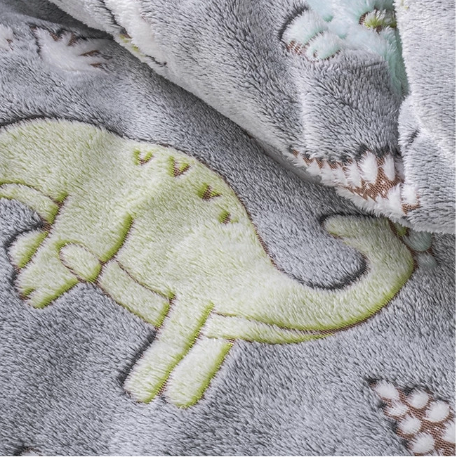 Sleeptime Glow in the Dark Dinosaurs Housse de couette - 140x200/220 + 1 taie d'oreiller 60x70 - Gris