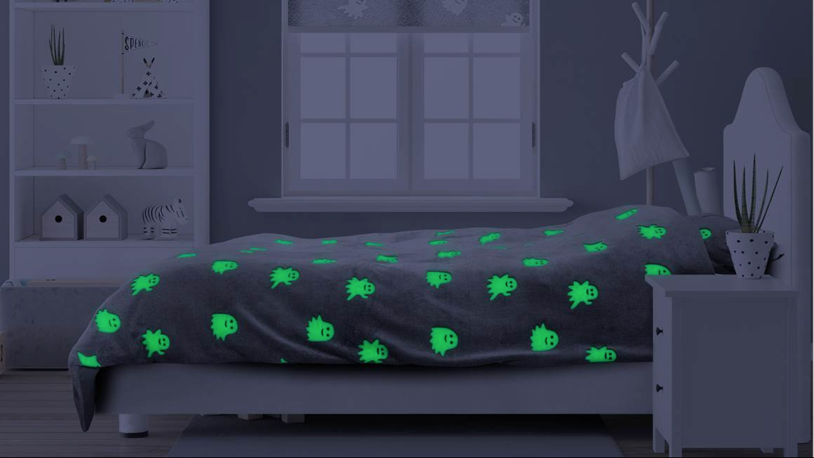 Enveloppe de couette Sleeptime Glow in the dark Spooky Grey 140 x 200/220 cm