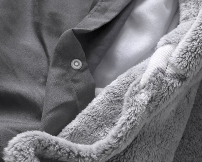 Housse de couette phosphorescentes - Sleeptime - Motif étoilé - 140x200/220 + 1 taie d'oreiller 60x70 - Gris