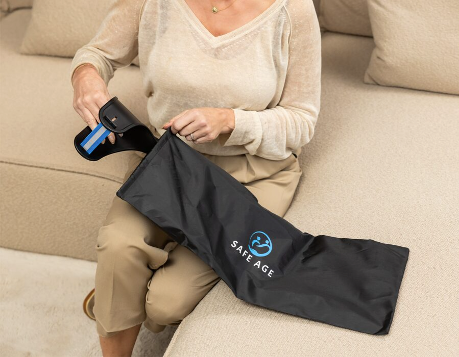 SafeLife® - Béquille de marche et de coude - 1 pièce - Hauteur réglable - Aluminium noir et plastique - Poignée ergonomique - Légère et confortable