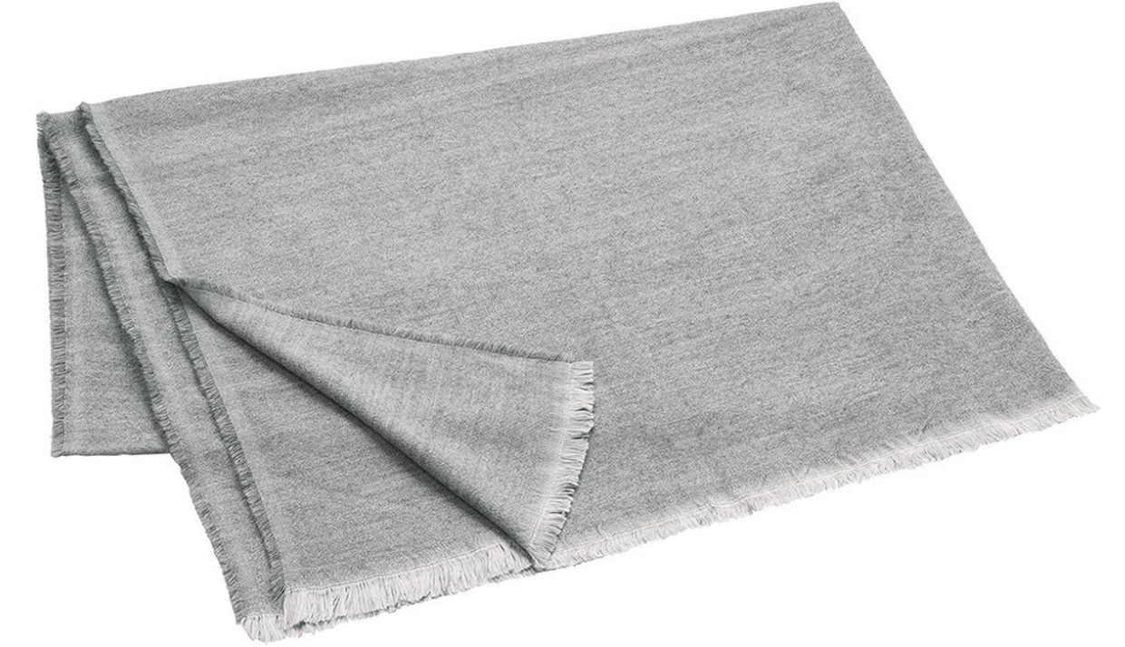 Blomus - Plaid Melange - Gris acier - 130 × 200 cm - Plaid doux / Couverture