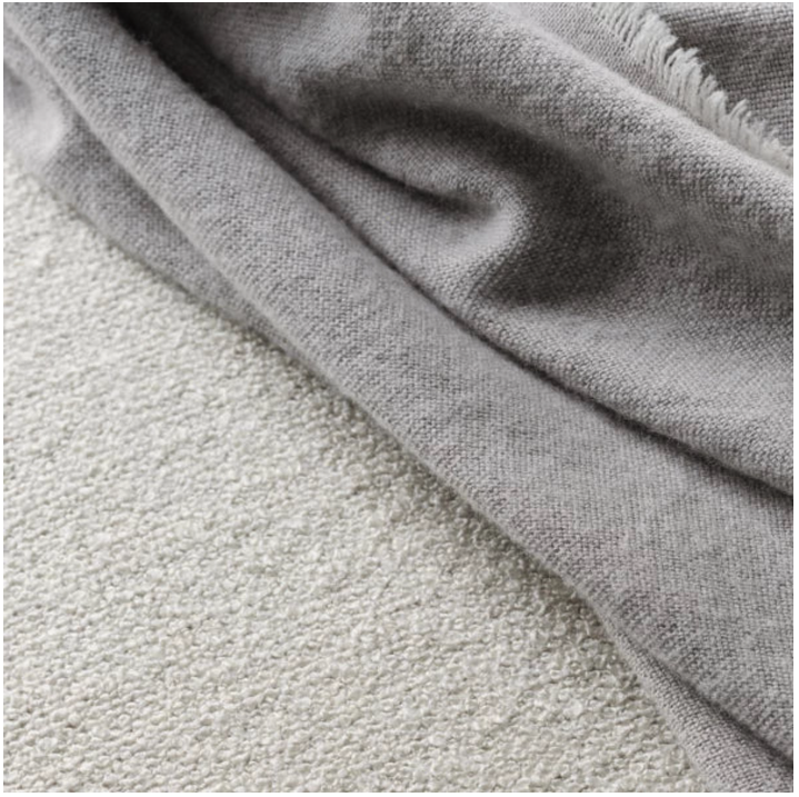 Blomus - Plaid Melange - Gris acier - 130 × 200 cm - Plaid doux / Couverture