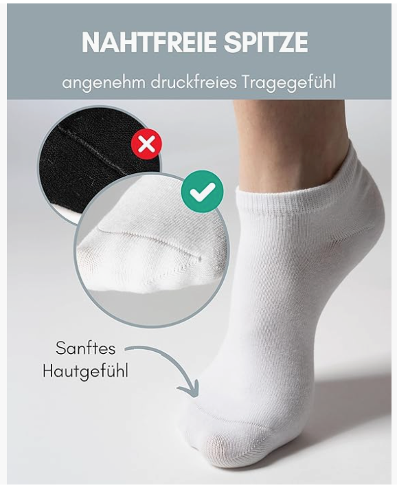 HELDENWERK - Chaussettes de sport et de baskets - 10 paires - Coton blanc - Respirant et sans couture - Taille 39-42 - Antidérapant et extra confortable - Unisexe