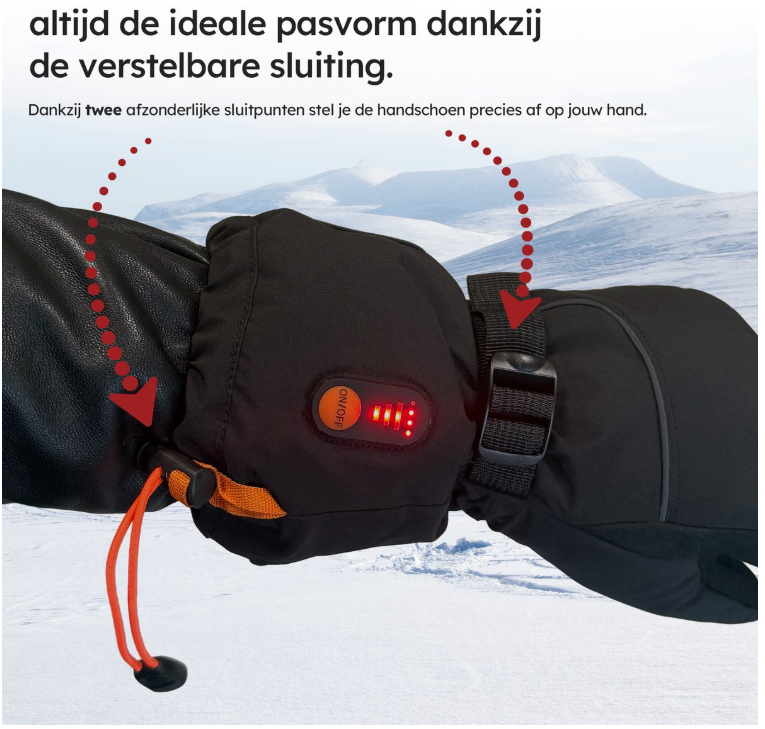 Saaf - Gants chauffants Premium - Taille L - Polyester noir - 3 niveaux de chaleur et rechargeable - Hydrofuge et coupe-vent - Confort optimal