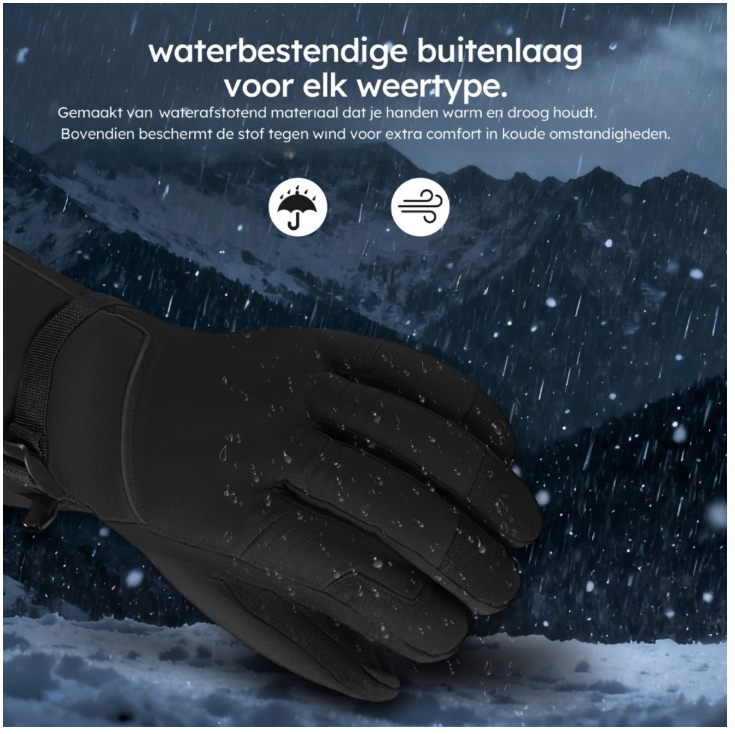 Saaf - Gants chauffants Premium - Taille M - Polyester noir - 3 niveaux de chaleur et rechargeable - Hydrofuge et coupe-vent - Confort optimal
