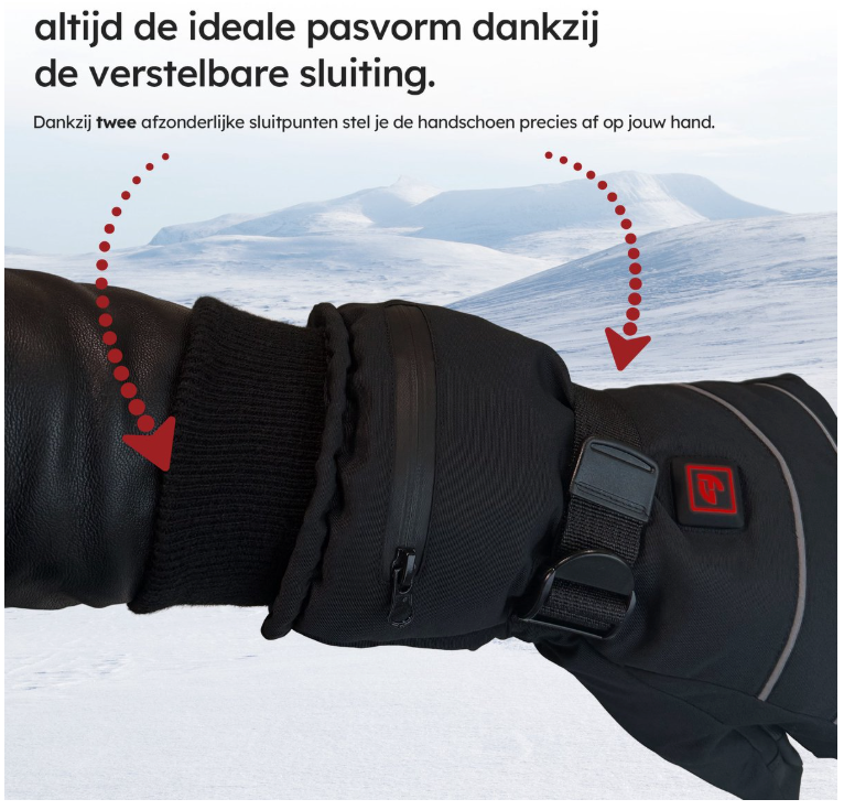 Saaf - Gants chauffants Pro - Taille XS - Polyester noir - 3 niveaux de chaleur et rechargeable - Hydrofuge et coupe-vent - Confort optimal