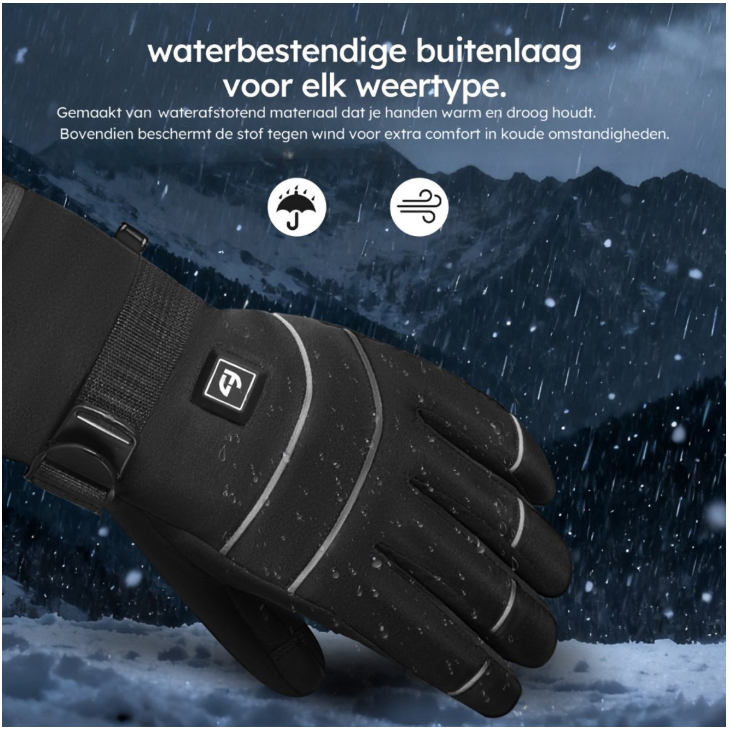 Saaf - Gants chauffants Pro - Taille XS - Polyester noir - 3 niveaux de chaleur et rechargeable - Hydrofuge et coupe-vent - Confort optimal