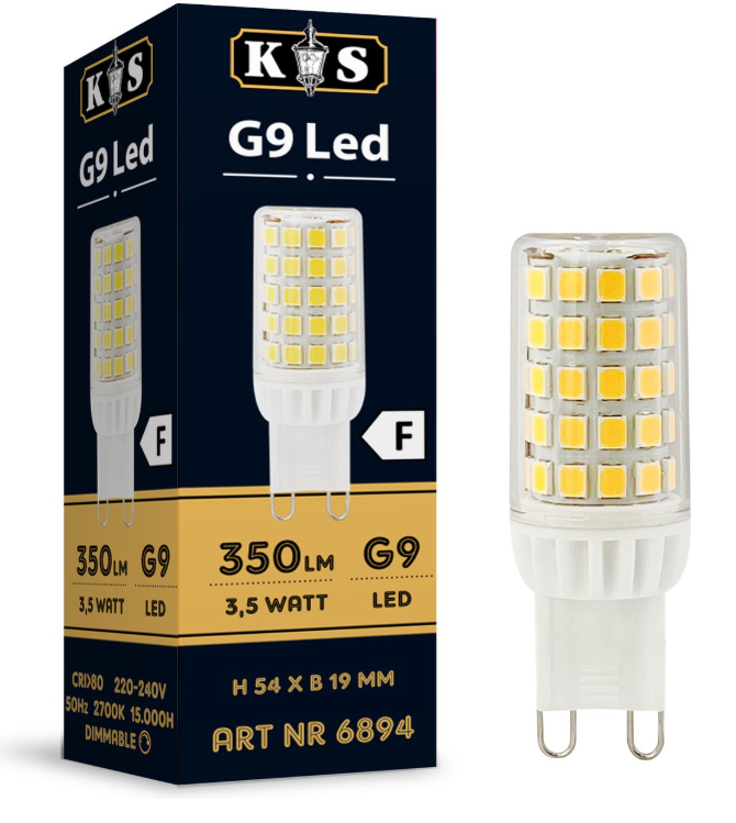 Saaf - Ampoule LED G9 - 3,5W - Plastique transparent - Lumière blanc chaud dimmable - Lot de 1 pièce - Efficace en énergie et durable - Pour l'éclairage d'ambiance