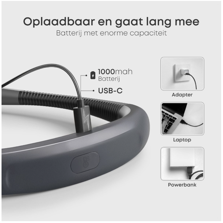 Skoov - Lampe de cou et lampe de lecture - Plastique noir - 3 couleurs de lumière et 6 modes de luminosité - Rechargeable via USB - Mains libres et pliable - Idéal pour la lecture au lit et le bricolage