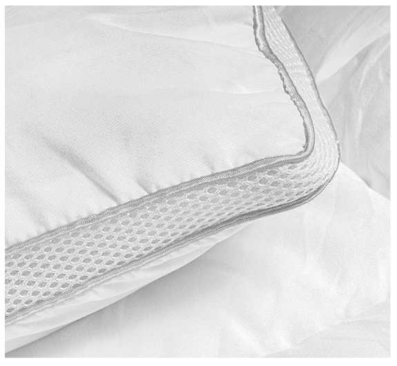 Sleeptime - Flor 3D Air Topper - 140x200x4 cm - Microfibre blanche - Avec terre de ventilation 3D et remplissage en fibre de gel - Antiallergique et rafraîchissant - Prolonge la durée de vie du matelas