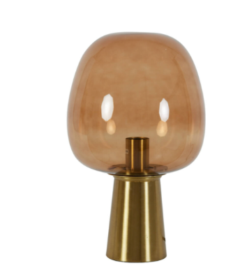 Light & Living - Lampe à poser Maysony - ø22x40 cm - Verre brun et métal bronze - Prise E27 - Design moderne et élégant - Lampadaire d'ambiance pour le salon ou la chambre à coucher