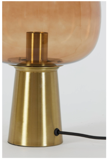 Light & Living - Lampe à poser Maysony - ø22x40 cm - Verre brun et métal bronze - Prise E27 - Design moderne et élégant - Lampadaire d'ambiance pour le salon ou la chambre à coucher