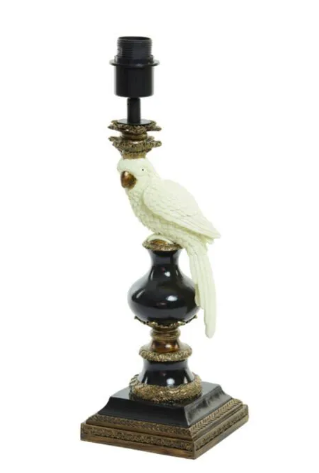 Light & Living - Pied de lampe Nyasa - 14,5x14,5x46,5 cm - Céramique noire et crème - Prise E27 - Design organique et moderne - Pied de lampe de table fait à la main