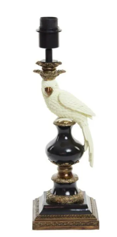 Light & Living - Pied de lampe Nyasa - 14,5x14,5x46,5 cm - Céramique noire et crème - Prise E27 - Design organique et moderne - Pied de lampe de table fait à la main