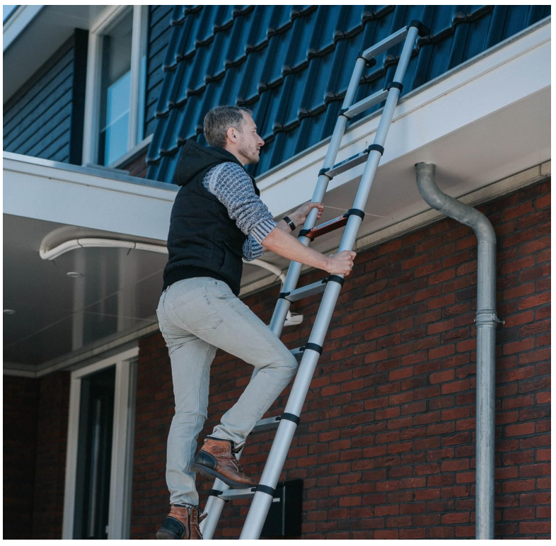 Batavia - Échelle télescopique Girafe Air - 3,81 m - Aluminium - Technologie Soft-Close - Hauteur de travail jusqu'à 4,60 mètres - Compacte et sûre - Usage professionnel et domestique - 7063088