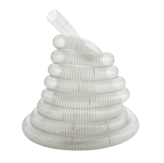 Bernardo - Tuyau d'aspiration - ø80 mm x 6 m - PVC transparent - Flexible et résistant à l'usure - Pour machines à bois et extracteurs - Tuyau d'aspiration durable - 12-1076