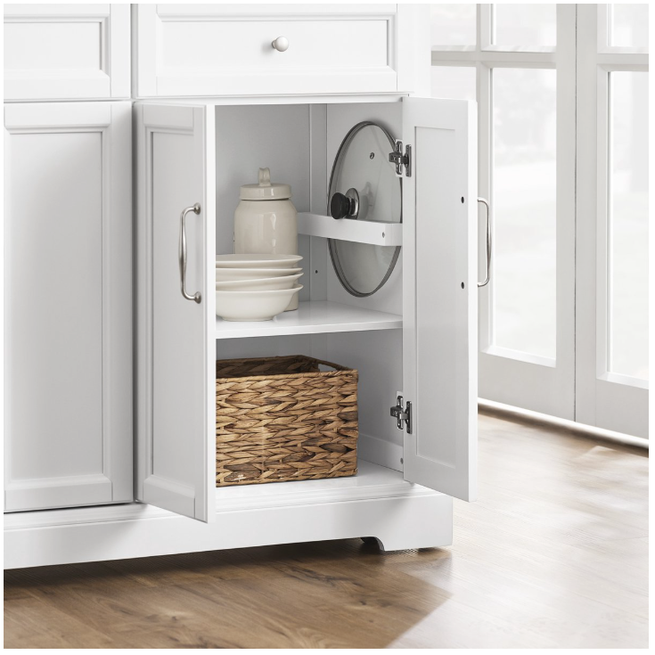 SoBuy - Ilot de cuisine et chariot de cuisine FKW71-WN - 115x71x93 cm - Blanc et hévéa naturel - Plan de travail extensible et meuble de rangement - Bloc de cuisine mobile sur roulettes - FKW71-WN