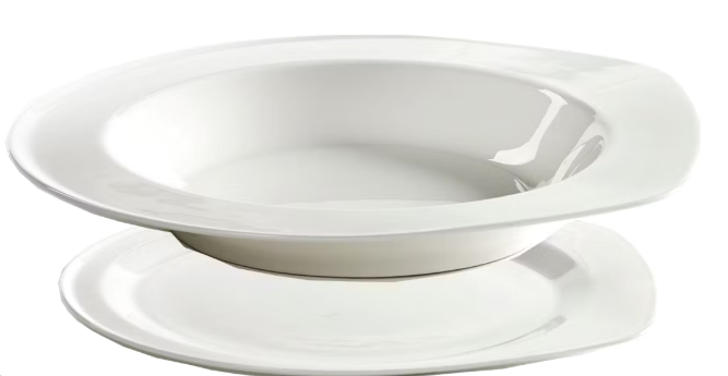 Serax - Set d'assiettes avec assiette XL et assiette creuse - 32.7 cm & 25.1 cm - Avec un design moderne et minimaliste et des tailles spacieuses - Pour le dîner et la présentation - Porcelaine blanche