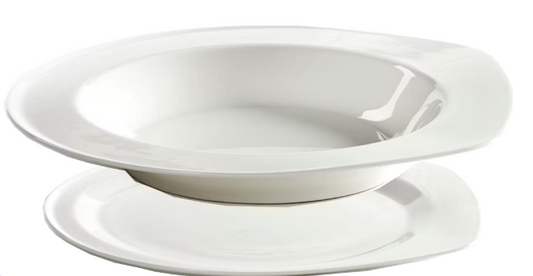 Serax - Set d'assiettes avec assiette XL et assiette creuse - 32.7 cm & 25.1 cm - Avec un design moderne et minimaliste et des tailles spacieuses - Pour le dîner et la présentation - Porcelaine blanche