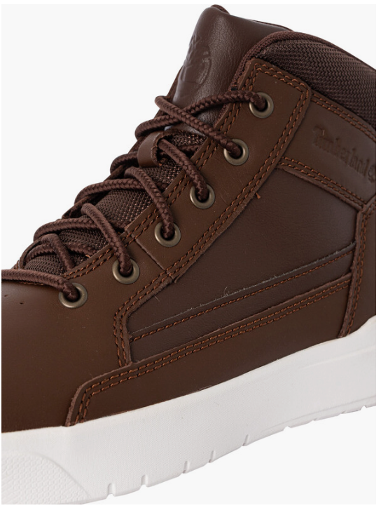 Timberland - Baskets mi-hautes avec laçage - Taille 45.5 & avec semelle confortable - semelle en caoutchouc durable & style décontracté - Pour hommes - Cuir marron moyen
