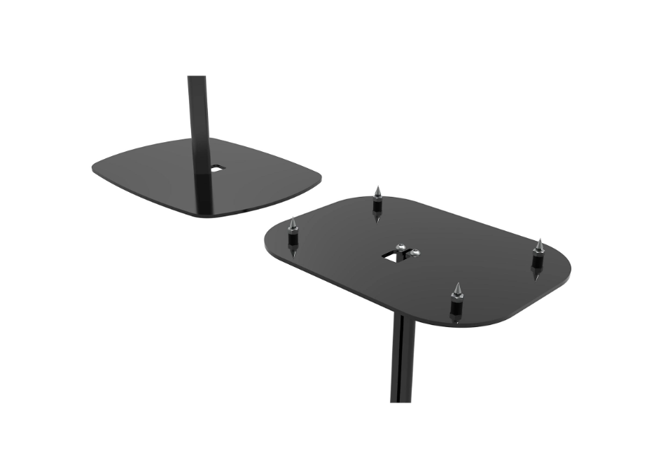 SoundXtra - Support de sol pour Samsung HW-Q930/Q990 - Hauteur réglable et design stable - Comprend une gestion des câbles et des pointes - Pour un son immersif - Acier noir et aluminium